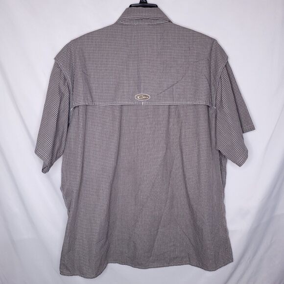 Drake Waterfowl Shirt Mens 2XL Brown Check Vented - Picture 5 of 11
